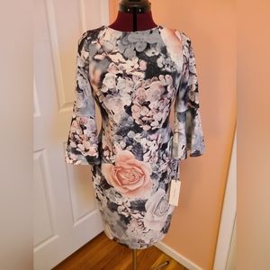 Dress Barn Black, Pink and White Floral Design Dress